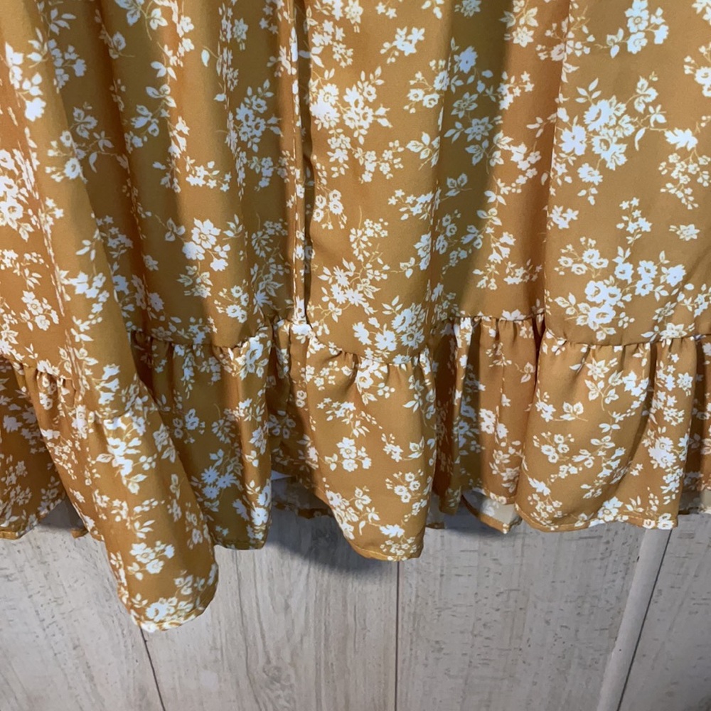 Mustard Floral Dress - Picture 5 of 8